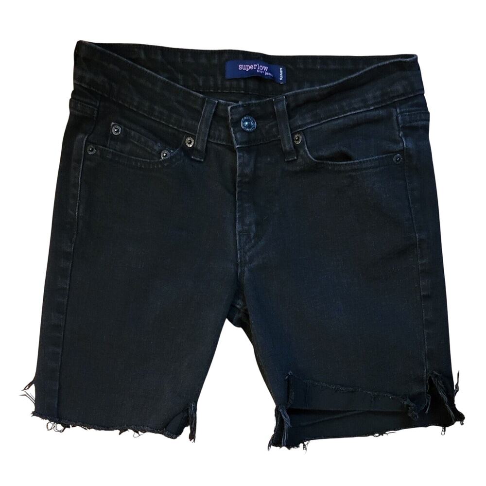 Levi's Women Juniors Size 3 Black Jean Shorts 518 Super Low Cut Off